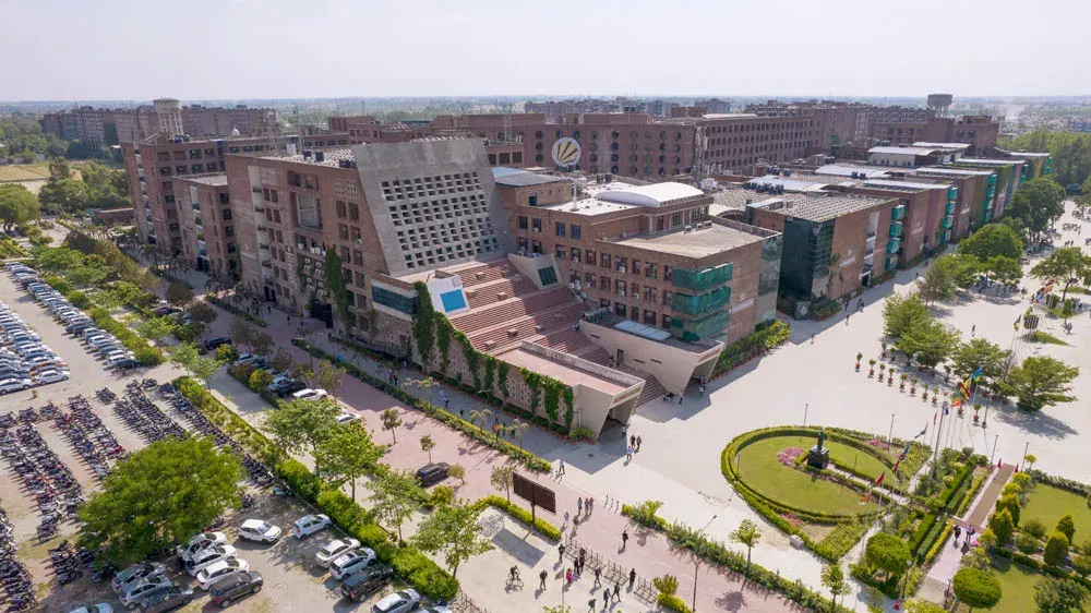 Aerial view of academic blocks at the LPU campus, Phagwara