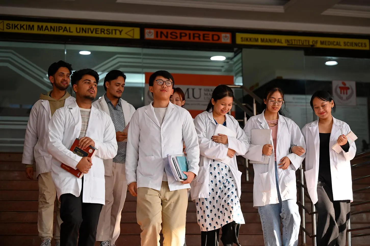 Students outside the Sikkim Manipal Institute of Medical Sciences building